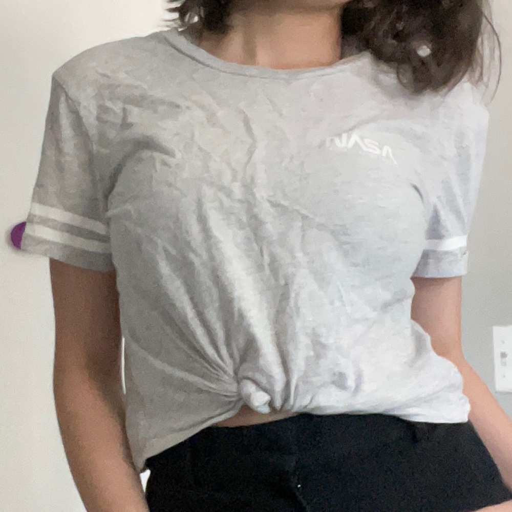 Light Grey NASA Cropped Tee
